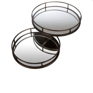 Bandeja de Servicio de Metal de Diseño Moderno y Estilo Único Hecha a Mano, Bandeja Decorativa de Metal y Vidrio para Mesas de Restaurantes y Hoteles - Product Image 1