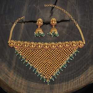 Antique Turquoise Chokers <b>Necklace</b> with Crown Design for Women's Wedding Occasions - Product Image 2