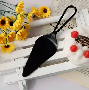 Couteau à gâteau en métal noir chic outils de cuisson en métal couteau de coupe de gâteau d'anniversaire à faible coût - Product Image 6