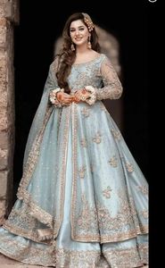 Chaqueta con adorno de vestido de LEHENGA para LATEST---MODERN, chaqueta bonita India/paquistaní, DABKA, cuentas de cristal de piedra para trabajar para boda @ 2022 - Product Image 2