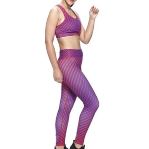 Yoga Leggings Ladies Gym Fitness Spandex y Nylon Activewear Set 2 piezas High Elastic Yoga Suit Women Legging & Bra Set - Product Image 4