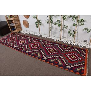 Tapis Ethnique Vintage Turc Rouge Bleu Patchwork Design Grande Surface 2.9m X 10.6m Classique Laine Latex pour Couloir Rectangle Tapis de Chambre - Product Image 1