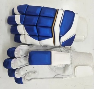 High Quality Medium Size <b>White</b> PU Leather <b>Cricket</b> Gloves Reasonable Price Batting Gloves with Plain Pattern for India - Product Image 1