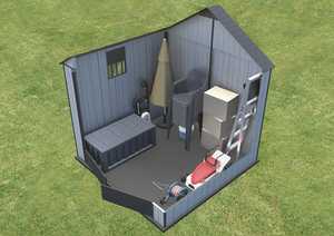 Prix attractif : abri en résine 0ak-land de 4,5 m² avec une épaisseur de 20 mm et une porte à double charnière par KE TER MOQ performance. - Product Image 2