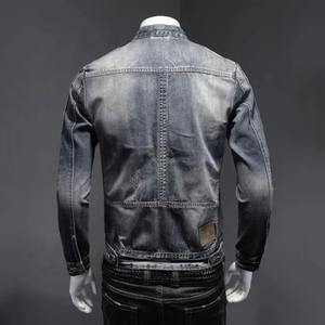 Veste en jean pour homme personnalisée, fabriquée en usine, sans capuche, impression de lettres, veste en jean OEM - Product Image 5