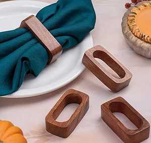 Porte-serviettes rond en bois de mariage ronds de serviette ménage en bois anneau de serviette utiliser maison hôtel de faizacraft - Product Image 2