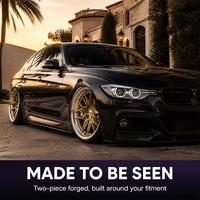 Jantes forgées 2 pièces Gold Ten Spoke Star Silver Lip 18 19 20 21 pouces 5x112 5x114.3 5x120 BMW 320i