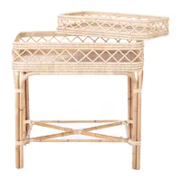 Table de bar en rotin artisanal pour fête chariot de boissons en rotin de vente chaude pour meubles de maison