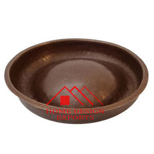 Copper Finished Handmade Metal pedicure Bowl Salon Products Pedicure Bowl Hammered Design - Product Image 3
