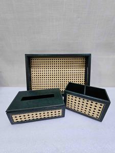 Nice Price Wooden Cane square Rotating Organizer Office <b>Desk</b> Organizer and <b>Accessories</b> Wholesale From Vietnam - Product Image 4