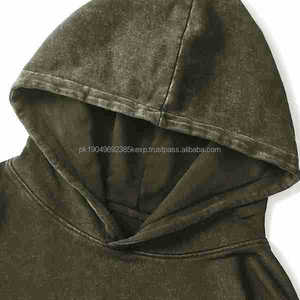 Sudadera con Capucha Extra Grande para Hombre de Alta Calidad, 350g, Lavado Vintage, Teñido con Cera, Lazos Grandes, Algodón Grueso - Product Image 3