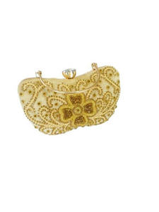 Elegantes Bolsos de Mano de Novia con Forro de Satén, Bordados a Mano con Cuentas y Cadenas, Hermosos Bolsos de Noche de Moda India para Mujer - Product Image 3