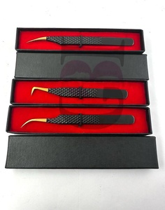 Pince à épiler anti-magnétique GETUP BROSONS IMPEX en acier inoxydable de haute qualité, pointe dorée, revêtement noir 90 degrés - Product Image 4