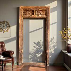 Cadre de miroir en bois, cadre de miroir vintage, accessoire décoratif, décoration artisanale d'espace de vie, miroir design en gros - Product Image 1