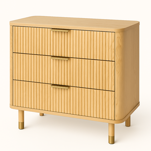 ash ripple 3 drawer dresser 23 for kid bedroom, Non-toxic water base finishing, strong construction - Product Image 1