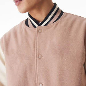 Chaqueta de bombardero de cuero de lujo personalizada, bordado de peso pesado, chenilla abotonada, forro acolchado, lona, cuello levantado, parte delantera, para hombre - Product Image 3