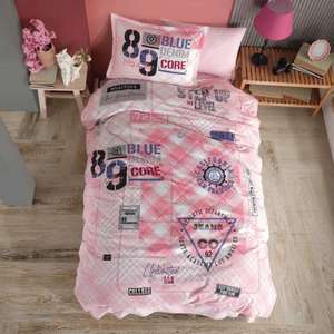 Ensemble housse de couette simple Classy Young Ranforce Denim v1 Pink - Product Image 3