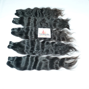 Venta al por mayor 100% Natural Virgin Extensiones de cabello indio para las mujeres de color negro cutícula alineados templos de estilo procesado de onda Natural - Product Image 1