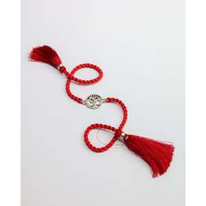 Rakhi de Plata 925 con Colgante de Om, Joyería Rakhi con Diamante y Perla, Hecho a Mano en India para Fiestas - Product Image 4