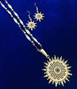 24K ชุดเครื่องประดับแฟชั่นดูไบวินเทจชุบทองต่างหูกำไลข้อมือเข็มกลัดวัสดุทองแดงสไตล์บัลแกเรียเยอรมนี - Product Image 3