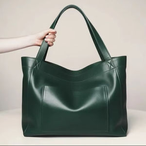 Bolsos de Mano Personalizables de Cuero Genuino Hechos a Mano, Bolsos de Hombro Ejecutivos para Oficina y Negocios, Color Personalizado - Product Image 1