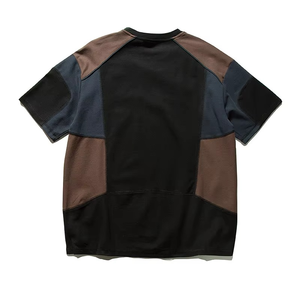 Camisetas blancas informales de punto liso de manga corta con varios paneles para hombre de la mejor calidad Spandex/estilo callejero de algodón a la moda - Product Image 3