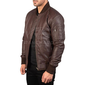 Chaqueta Bomber Clásica de Cuero Suave, Prenda Cálida y Moderna, Chaqueta Bomber de Cuero Vintage, Estilo Casual y Moderno para el Día a Día - Product Image 2