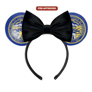 Diadema Personalizada Hecha a Medida con Orejas de Ratón y Diseño Pre-Aprobado con la Bandera del Estado de Nebraska - Product Image 1