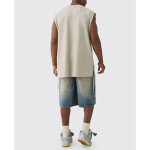 Camisetas sin mangas lisas para hombre, camisas sin mangas de color sólido en blanco para ropa informal o de gimnasio - Product Image 2