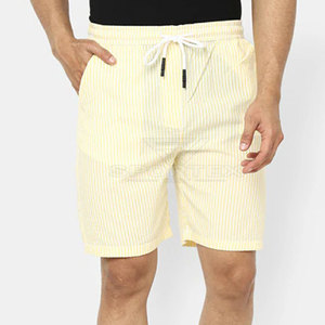 Pantalones cortos de algodón 100% de Color sólido informales para hombre hechos a medida con cierre elástico de cintura media - Product Image 2