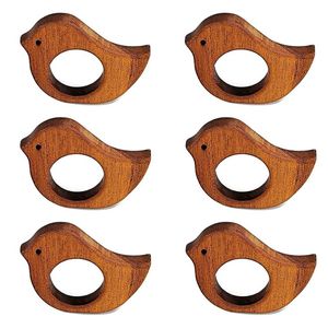 Rond de serviette en bois élégant fait à la main pour la décoration de table de célébration de vacances de cuisine de table de maison rustique moderne - Product Image 5