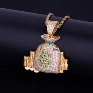 Joyería de Hip Hop, dólar personalizado, colgante de Hip Hop de Plata de Ley 925 para collar en diseño de diamante de moissanita personalizado - Product Image 1