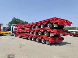 High Quality 5 Axles 60 Ton Low Bed Semi Trailer Transport Heavy Duty Low Flat Bed Semi Trailer