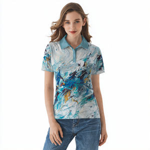 Chemise à manches courtes oversize pour femme à épaules tombantes, unie, de haute qualité, en polyester/coton écologique, respirante et à séchage rapide - Product Image 6