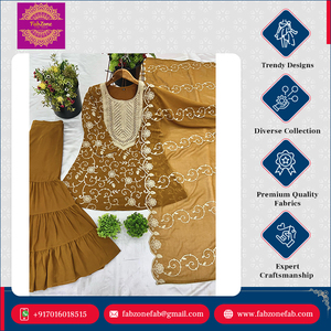 Léger Design moderne de luxe lourd Georgette manches longues vêtements de mariage indien Sharara Palazzo Dupatta ensemble pour les femmes - Product Image 5