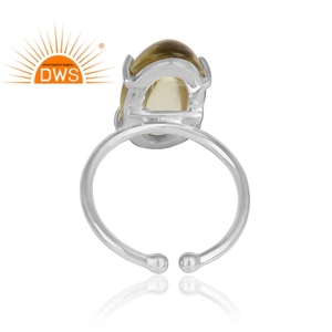 Vente chaude Fine Sterling Silver Natural Lemon Topaz Gemstone Bague réglable Fabricant de bijoux personnalisés - Product Image 4