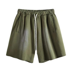 Pantalones cortos de entrenamiento de diseño lavado ácido Vintage personalizados Unisex 100% algodón secado rápido comodidad cintura elástica verano ropa activa para - Product Image 2