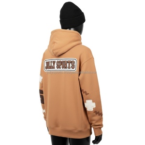 Sweat à capuche pour femme en polaire 320 GSM, couleur marron, avec broderie de patch et logo personnalisé, vêtements d'hiver, basiques pour femmes - Product Image 5