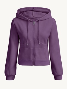 Ventes en gros de sweats à capuche respirants pour femmes, style tendance, couleur unie, sweats à capuche pour femmes personnalisés, manches longues, coton respirant - Product Image 6