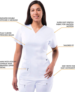 Uniforme Médico Profesional para Mujer, Tejido, Modesto, Transpirable, Ligero, Cómodo y Duradero - Product Image 4