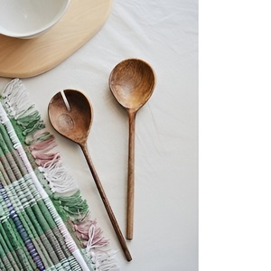 Premium superventas precio al por mayor plata brillante madera boda ensalada servidor conjunto de 2 para el hogar hoteles y restaurantes - Product Image 2