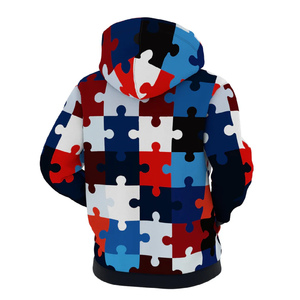 Sweat à capuche unisexe avec fermeture éclair et logo personnalisé, col à capuche coloré avec sublimation, motif uni d'hiver pour hommes, femmes et enfants - Product Image 2