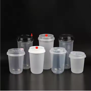 COUPE PP RIBBED 95mm, 500ML - 700ML gobelets en plastique jetables rpet/pet gobelets à café transparents marque HM - Product Image 1