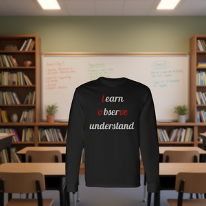 Camiseta de Manga Larga LOVE, Aprende, Observa, Entiende, Camiseta Promocional Premium - Product Image 1