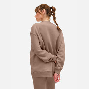 Custom Oversized Crewneck <b>Vintage</b> Women Sweatshirt Fleece Cotton Breathable With Rhinestone & Applique Plain Dyed For Adults - Product Image 2