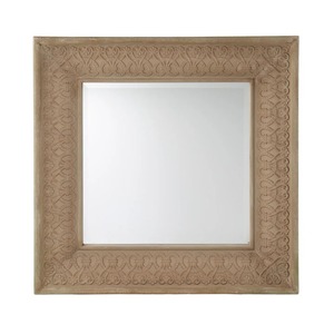 Miroir mural décoratif en bois sculpté à la main de style rustique, 36 pouces - Product Image 3