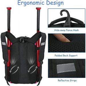 Sac à dos de baseball personnalisé Xtreme BB-002, porte-batte, sac d'équipement sportif, entraînement, plusieurs poches, compartiment à chaussures - Product Image 4