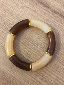 Pulsera Elástica Moderna Hecha a Mano para Mujer, Accesorios de Joyería Navideños con Cuentas de Resina Acrílica, Tubos y Dijes de Ángel - Product Image 4