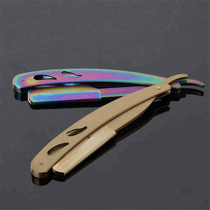Professionnel En Acier Inoxydable Pliant Barbier Rasoir Couteau Jetable Bord Droit Rasage Rasoir Salon Corps Cheveux Sourcils Barbe - Product Image 2