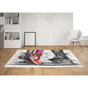 Alfombra Impresa en 3D con Diseño de Graffiti - Diseño Único de Amor en Zapatos, Alfombra de Terciopelo - Product Image 3